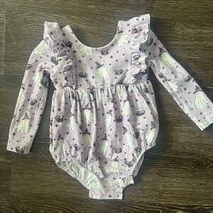 Halloween ghost print bubble romper